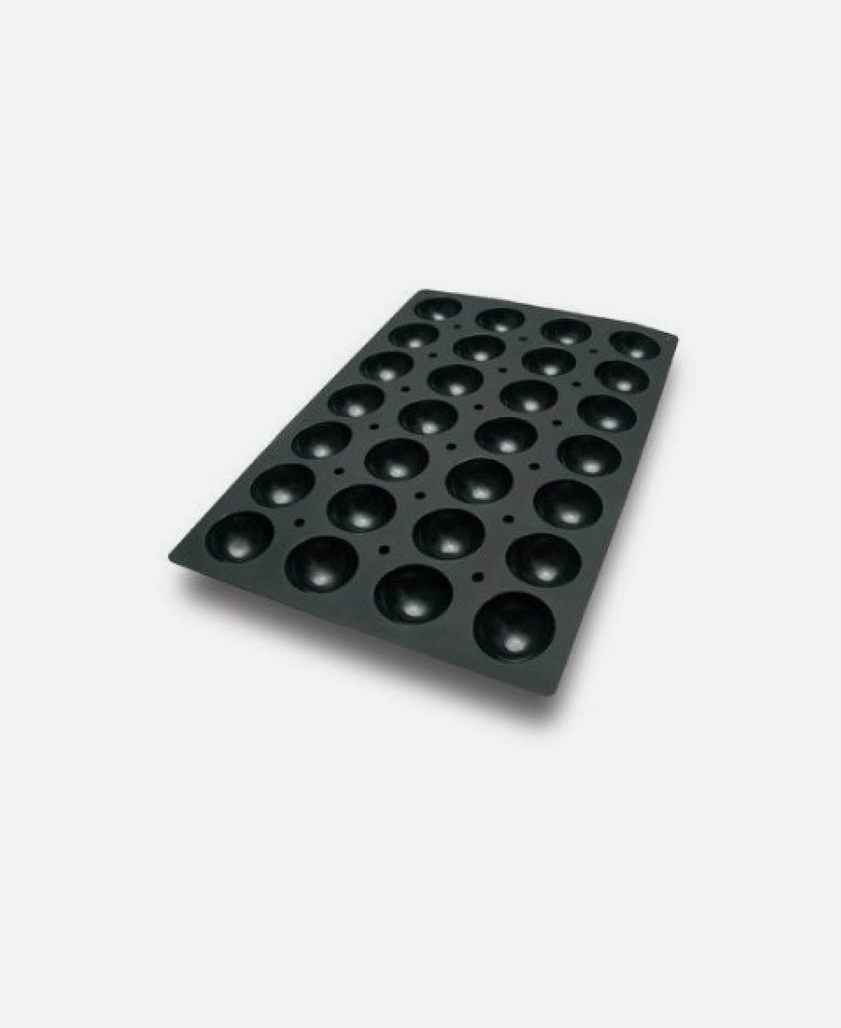 Molde Semiesferico 28 Cavidades - Negro 7 x 3,5 cm