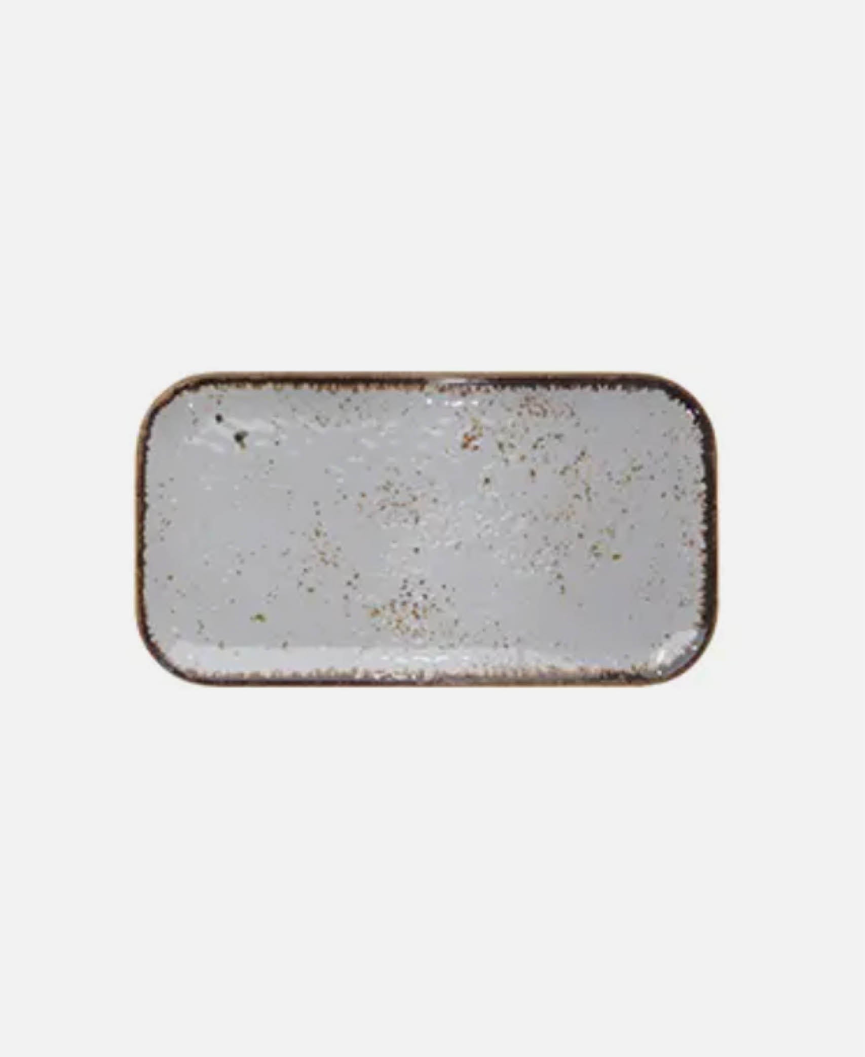 Plato Rectangular Salsa - Blanco 17,6 x 16,2 cm